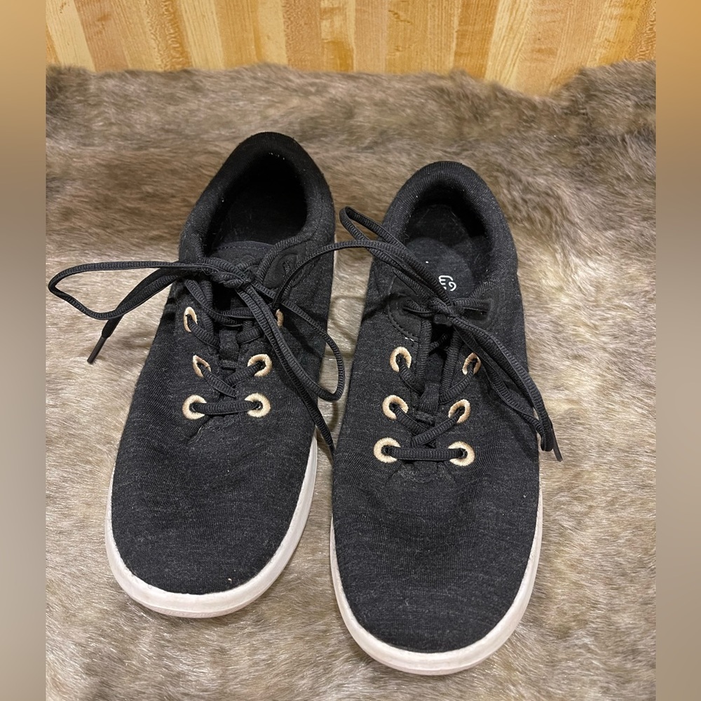 Merinos Lace Up Shoes Black Merino Wool